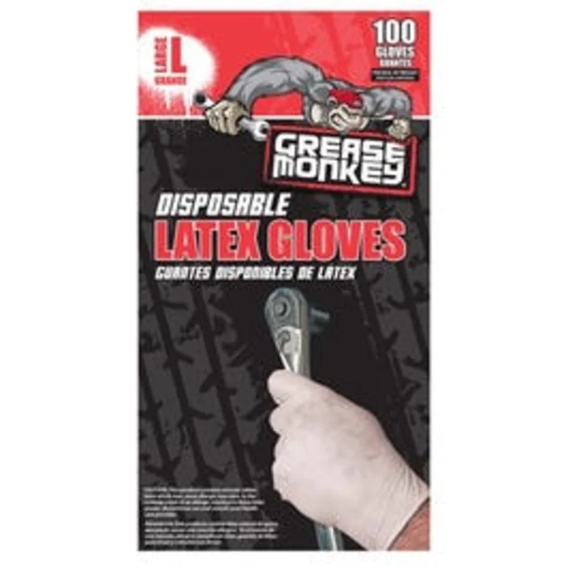 Latex Gloves, Disposable, L, 100-Ct.
