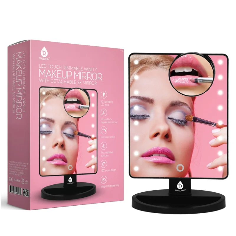 LED Lighted Vanity Makeup Mirror BLACK
