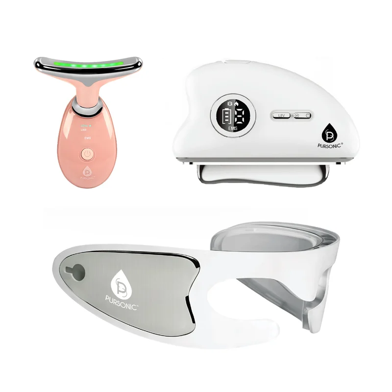 LED Rejuvenation Bundle 7-in-1 Sculpting Wand, LED Eye Mask & LED Gua Sha Device