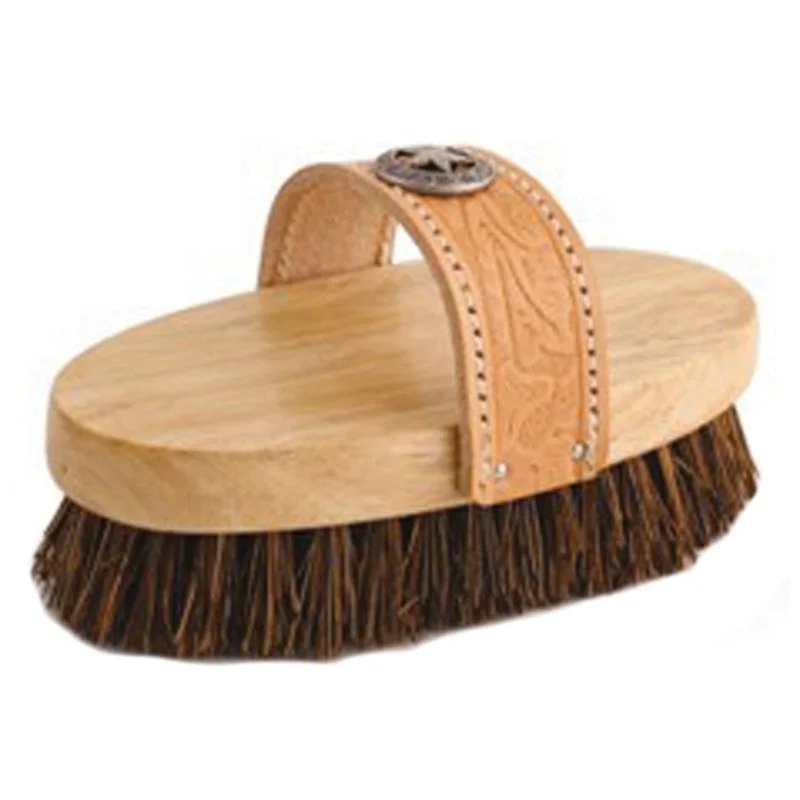Legends Cowboy Western-Style Oval Mud Brush TAN
