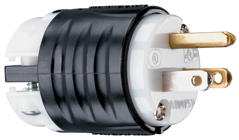Legrand Pass & Seymour 15A, 125V Extra-Hard Use Spec-Grade Plug White Face Black
