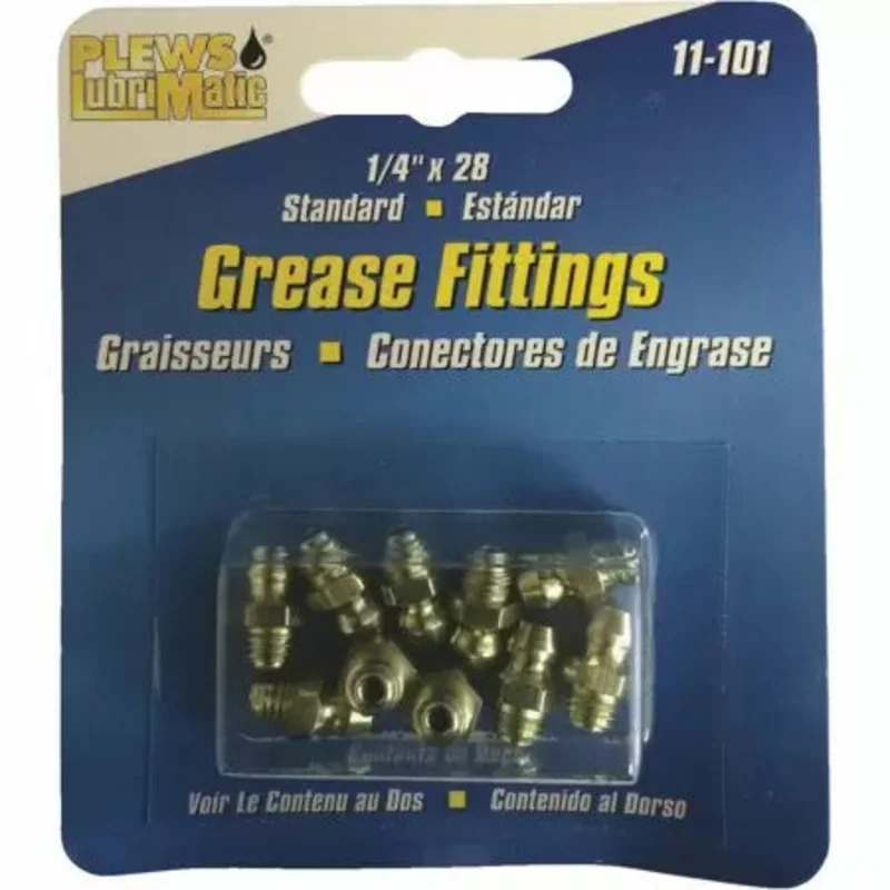 Lubrimatic 1/4" Grease Gun Fittings Straight Short Thread