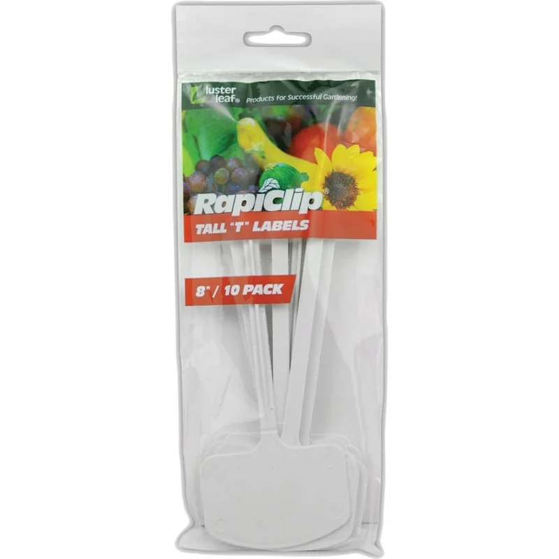 LUSTER LEAF RAPICLIP PLASTIC TALL T LABELS WHITE