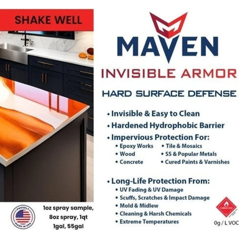 Maven Invisible Armor - Hard Surface Defense - Chemical-Repellant Hardened Clear Coat