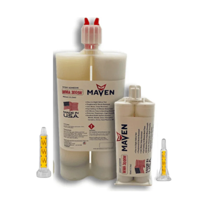 Maven MMA 3005-W White Acrylic - Fast Set 4-6-Min MMA Adhesive-Thick/High Viscosity White Color -1:1 ratio