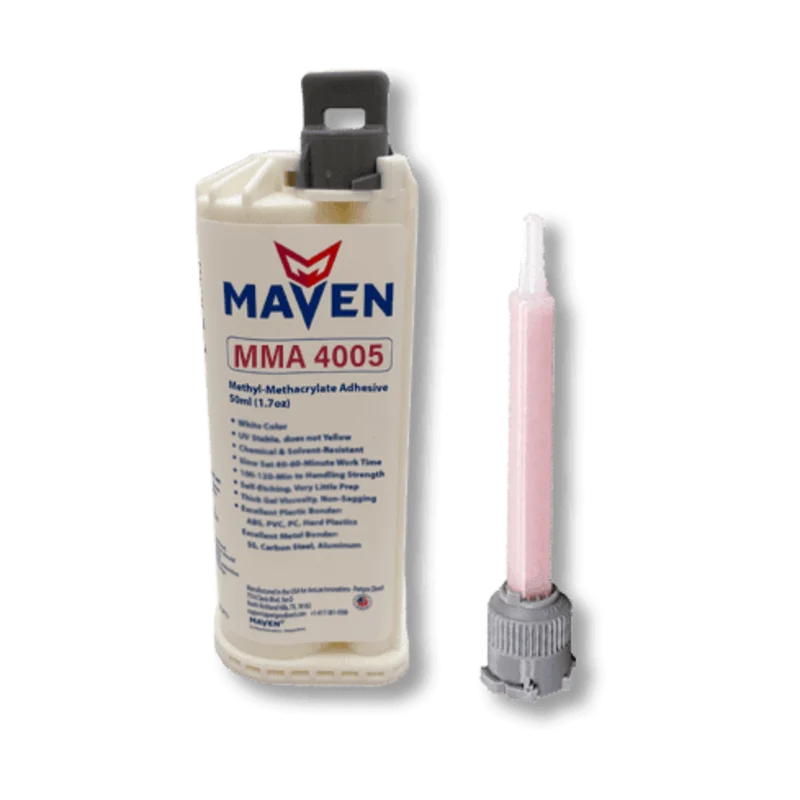Maven MMA 4005 Acrylic - Fast Set 5-Min Toughened Impact Resistant MMA Adhesive-Thick/High Viscosity Blue-10:1 ratio