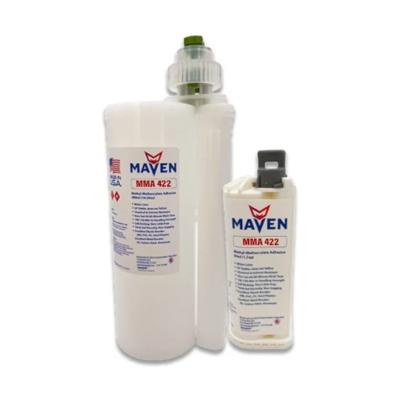 Maven MMA 422 Acrylic - Medium Set 20-Min Toughened Impact Resistant MMA Adhesive-High Viscosity Blue-10:1 ratio