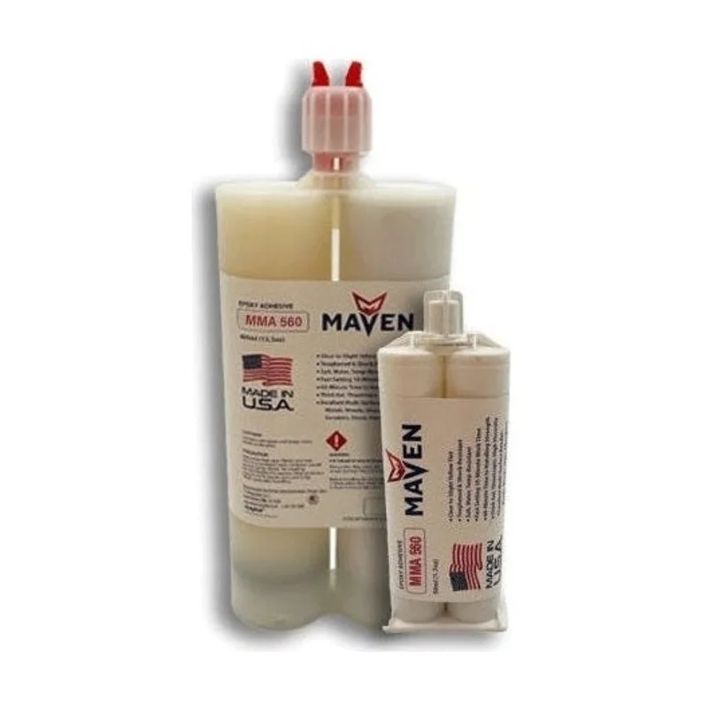Maven MMA 560 - Slow Set 60 minutes MMA Marine-Optimized Adhesive - White or Black, Thick/High Viscosity 1:1 ratio White