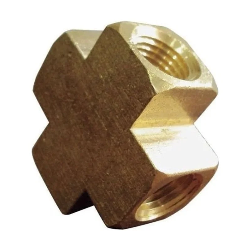 Maven Replacement Parts - Female Cross-Fitting High-Pressure Brass Pipe Fitting: 0.375 NPT Female x Female