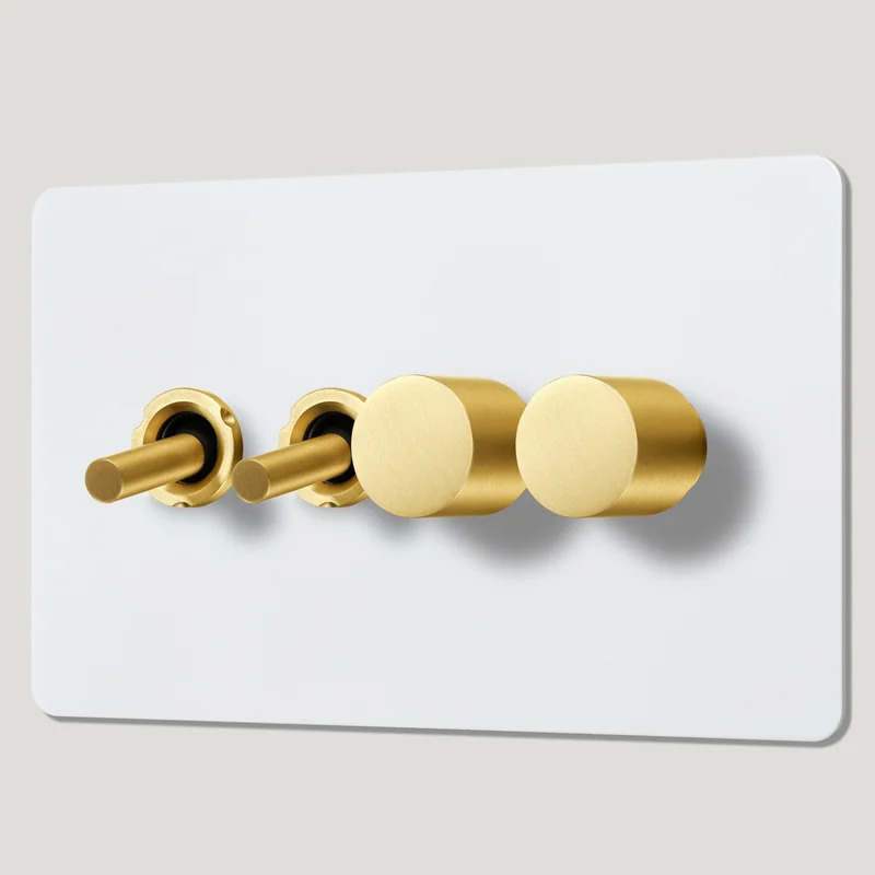 MAXWELL 4G Paintable Mixed Switch 2Toggle/ 2Dimmer - Brass