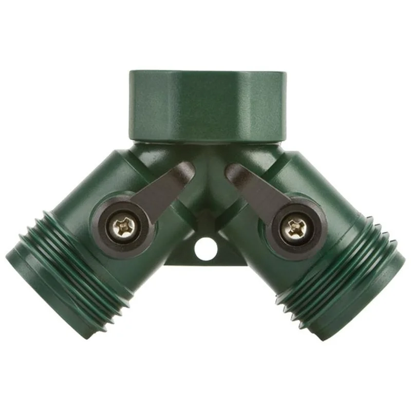 MELNOR 2 HOSE CONNECTOR WITH SHUT OFF GREEN