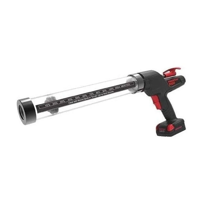Meritool PowerPush 9000-600 12V Battery Dispenser for 400ml sausage packs, clear barrel, up to 60 packs per charge