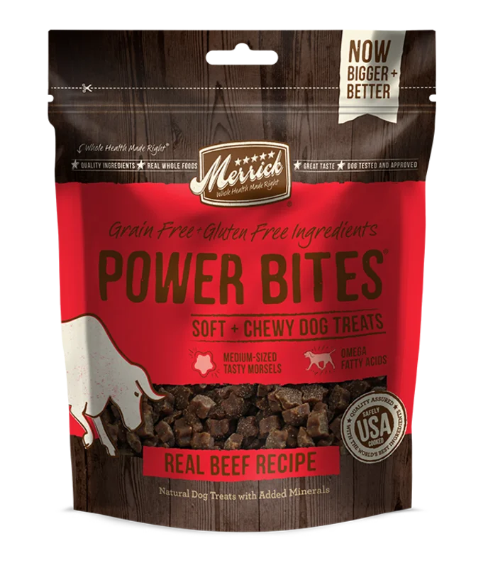 Merrick Power Bites Real Beef Recipe Dog Treats