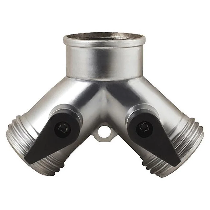 METAL 2-WAY HOSE CONNECTOR CHROME