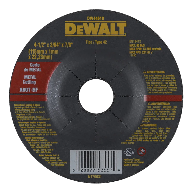 Metal Cutting Disc 4-1/2" Dewalt