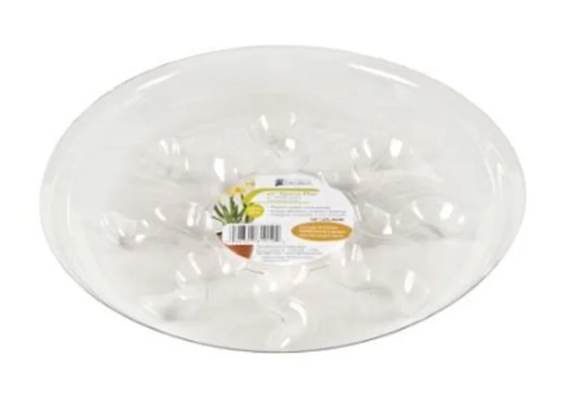 Midwest Air Technologies Inc. Heavy Duty Clear Plastic Plant Saucer