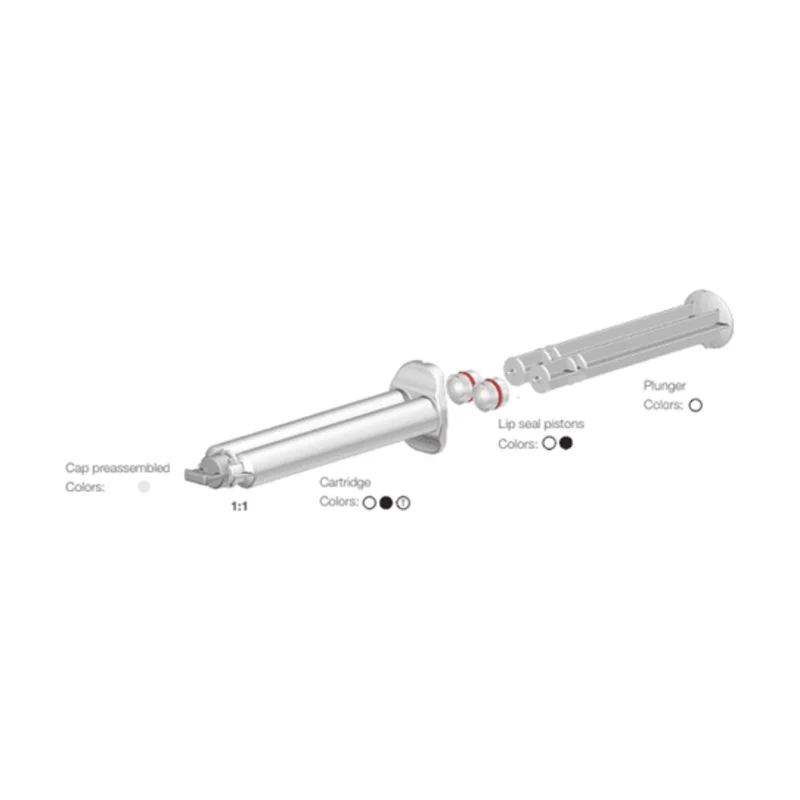 MIXPAC K-System Small Syringe Components (pieces ,parts) for Ratio 1:1 (2.5ml, 3ml, 5ml, 10ml) (2.5cc, 3cc, 5ccl, 10cc)