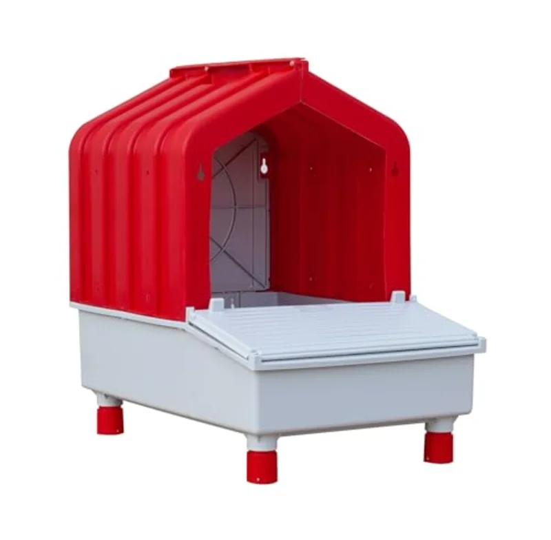 Mobile Hen Den Roll-Out 1-Hole Chicken Nesting Box with Legs for Chicken Coop