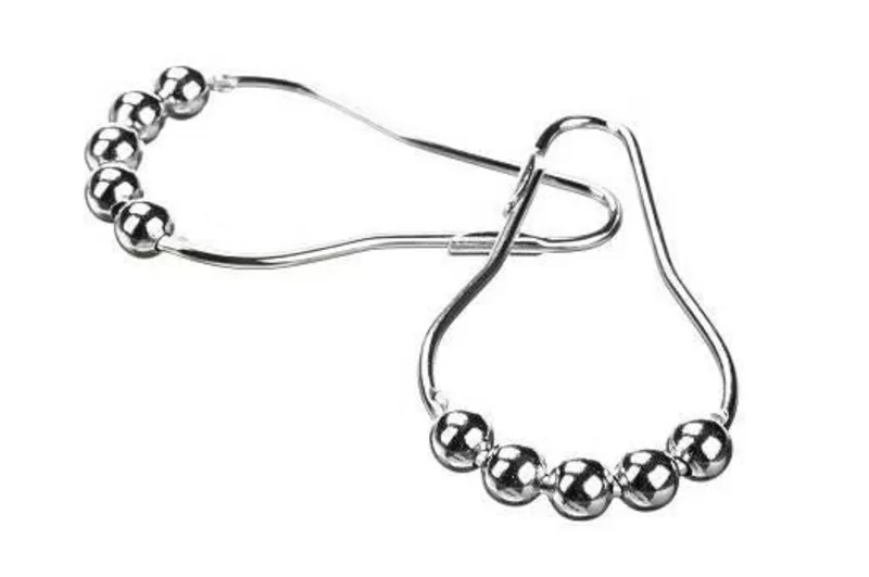 Moda At Home Chrome Roller Shower Curtain Hooks Chrome