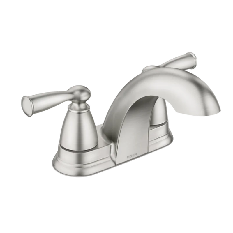 Moen Banbury Two-handle Centerset Bathroom Sink Faucet Spot Resist Brushed Nickel Spot Resist Brushed Nickel