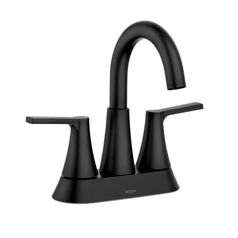 Moen Mikah Matte Black Two-Handle High Arc Bathroom Faucet Matte Black