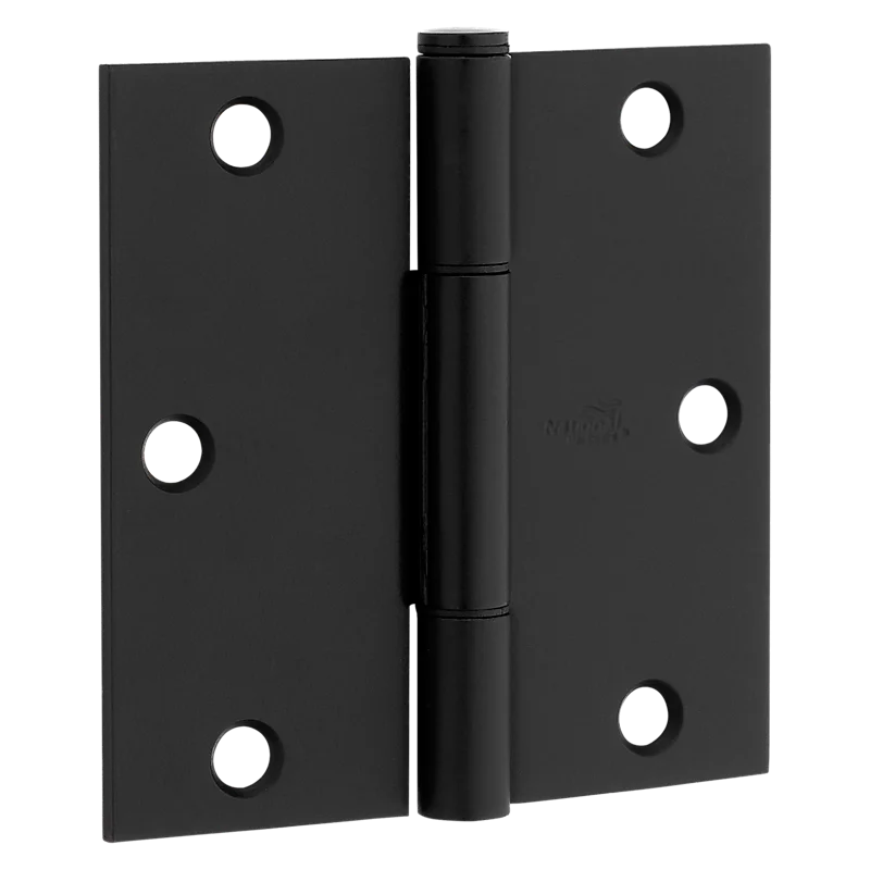 National Hardware Squeak Guard Door Hinges Square Corner 3.5", Matte Black Matte Black