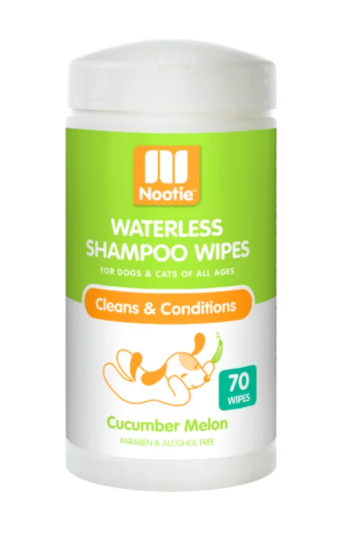 Nootie Cucumber Melon Waterless Shampoo Wipes For Dogs & Cats