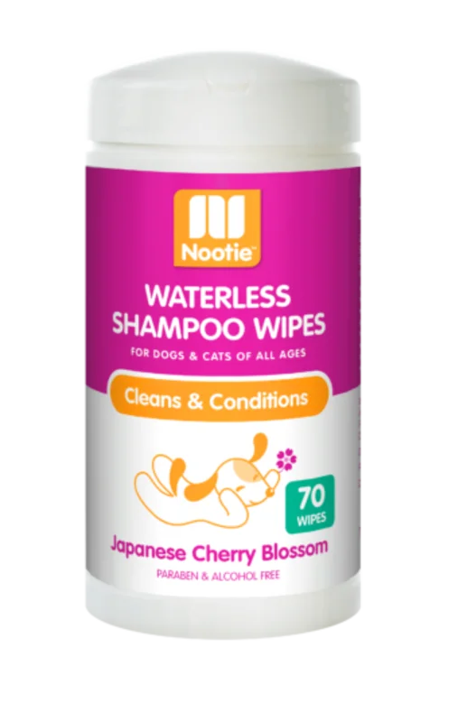 Nootie Japanese Cherry Blossom Waterless Shampoo Wipes For Dogs & Cats