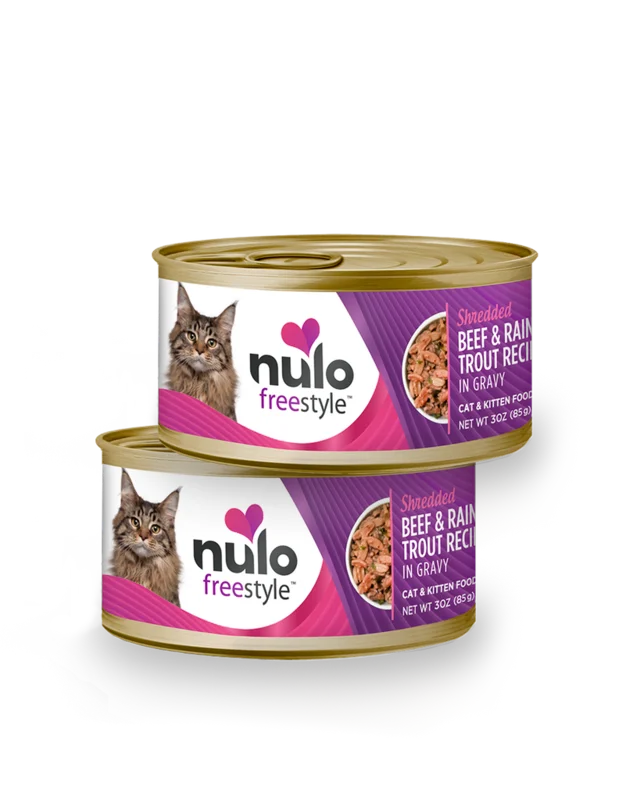 Nulo FreeStyle Shredded Beef & Rainbow Trout Recipe in Gravy Cat & Kitten Food