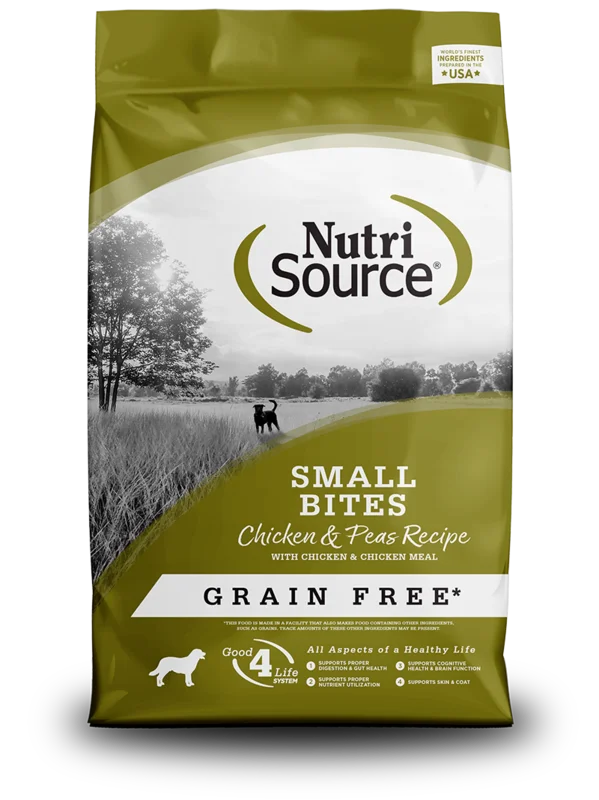 NutriSource Grain Free Small Bites Chicken & Peas Recipe Dry Dog Food
