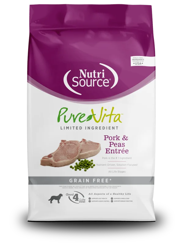 NutriSource PureVita Pork & Peas Entre Grain Free Limited Ingredient Dog Food