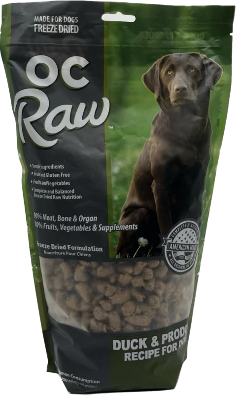 OC Raw Dog DUCK & PRODUCE ~ 20 oz Freeze Dried Meaty Rox