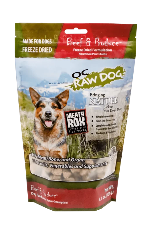 OC Raw Dog Freeze-Dried Beef & Produce Meaty Rox