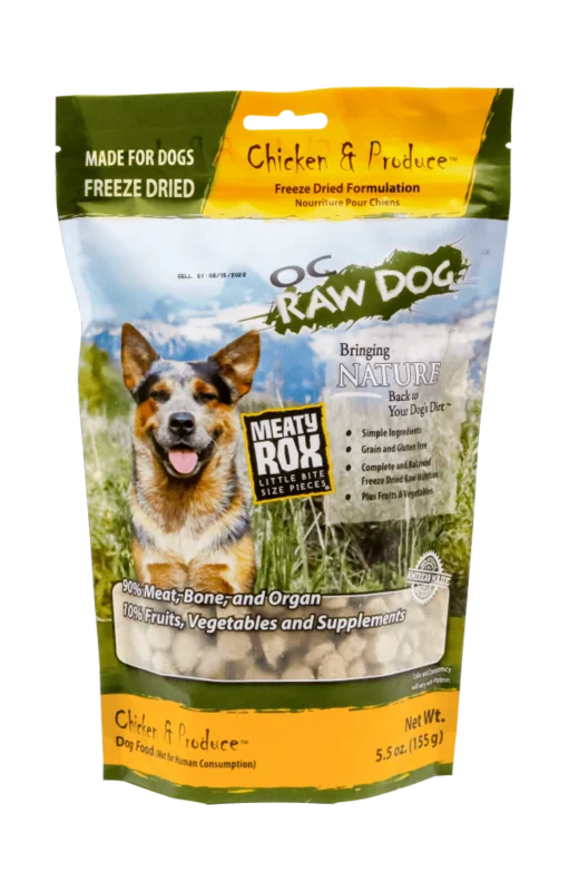 OC Raw Dog Freeze Dried Chicken & Produce Meaty Rox