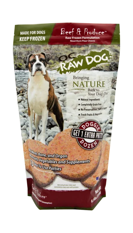OC Raw Dog Frozen Beef & Produce Patty