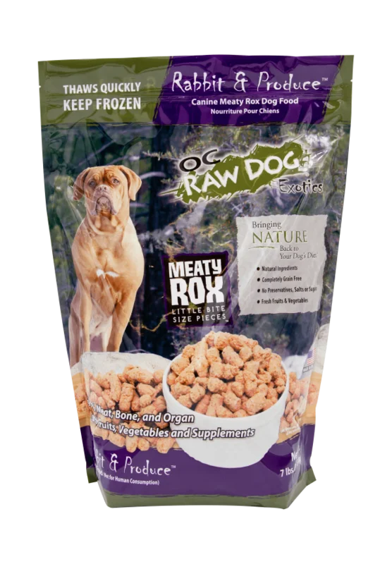 OC Raw Dog Frozen Rabbit & Produce Meaty Rox