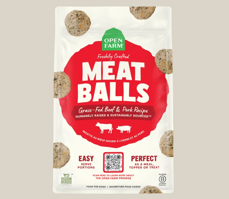 Open Farm Grass-Fed Beef & Pork Freshly Crafted Meatballs for Dogs