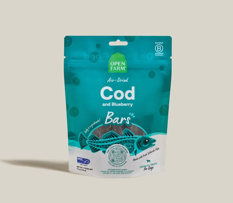 Open Farm Icelandic Air-Dried Cod & Blueberry Dog Treat Bars