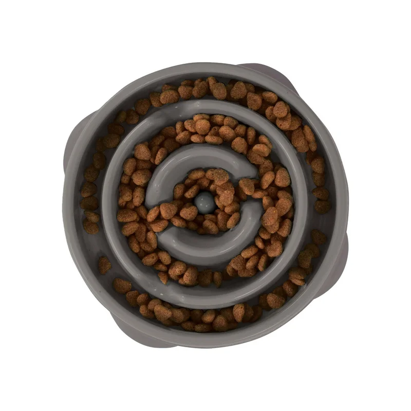 Outward Hound Fun Feeder Slo-Bowl for Dogs Grey