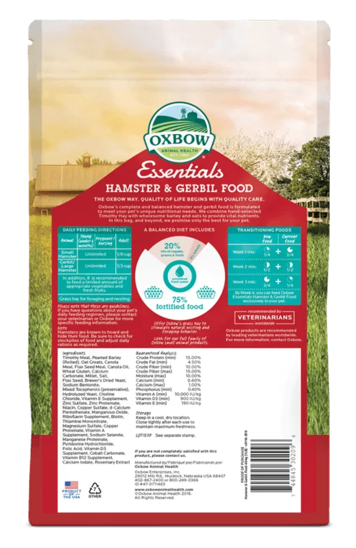 Oxbow Essentials - Hamster & Gerbil Food