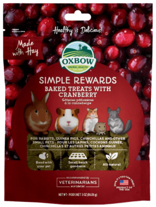 Oxbow Simple Rewards Baked Treats with Cranberry