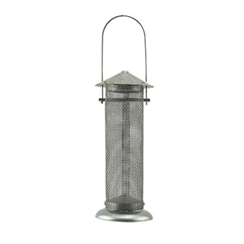 Panacea Rustic Farmhouse Galvanized Silo Nyjer Thistle .5lb Seed Feeder
