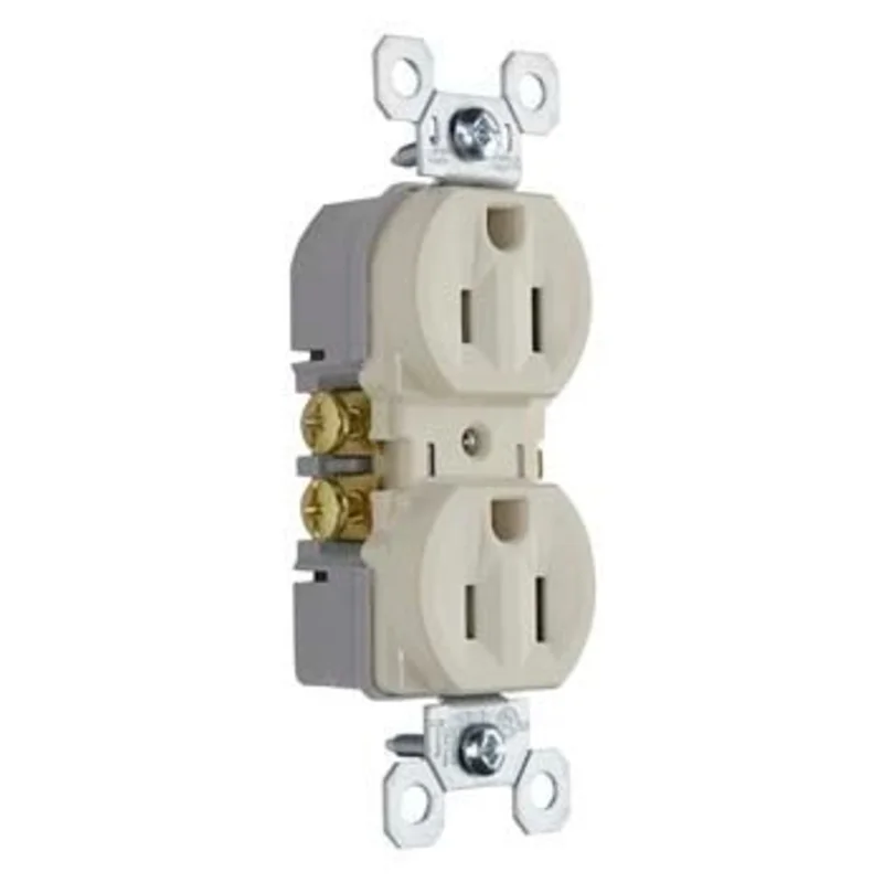 Pass & Seymour 15A/125V Trademaster Tamper-Resistant Duplex Receptacle, Light Almond Light Almond