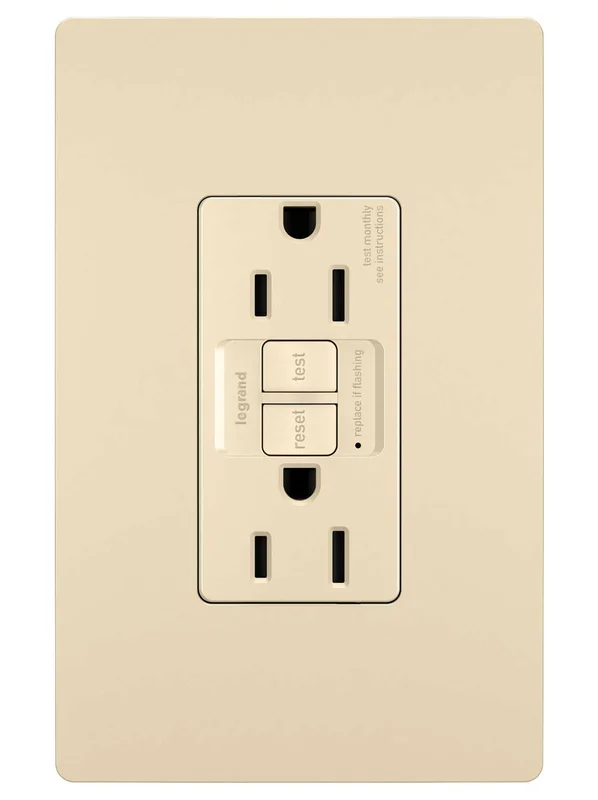 Pass & Seymour 5A - 125V 5-15R GFCI Outlet Receptacle Set Ivory Ivory