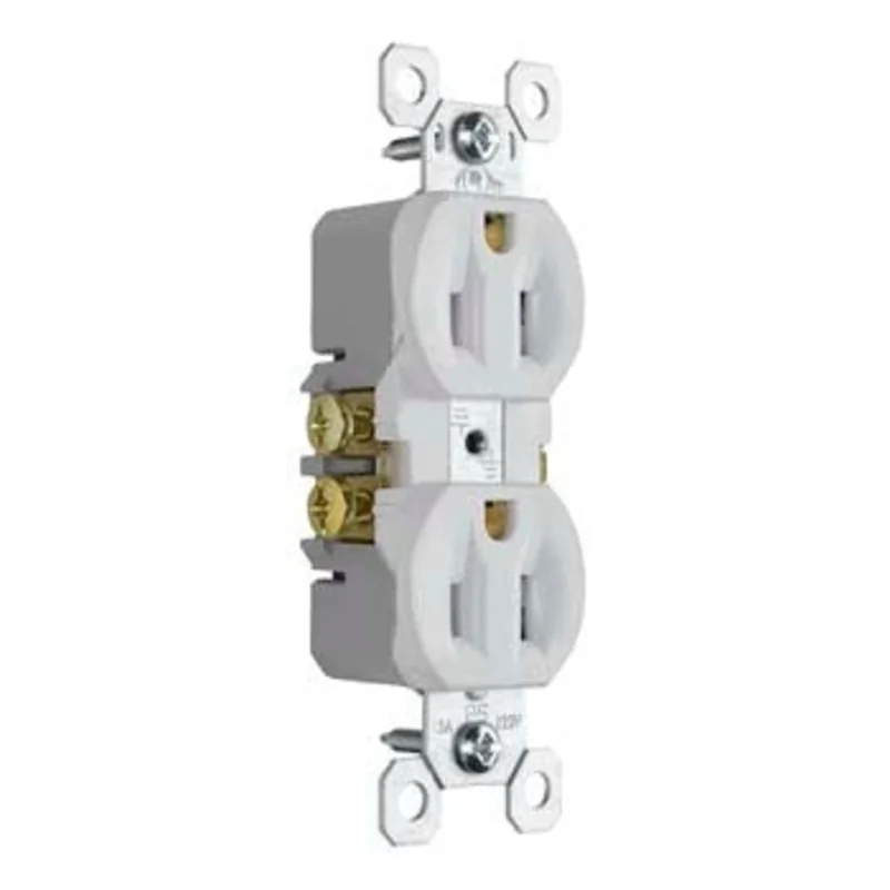 Pass & Seymour Trademaster 15A/125V Duplex Receptacle, White White