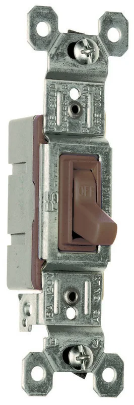 Pass & Seymour Trademaster Grounding Toggle Switch 15A 120 V Brown Brown