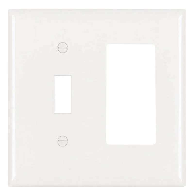 Pass & Seymour Trademaster Plate 2-Gang 1toggle 1 Decorator White White