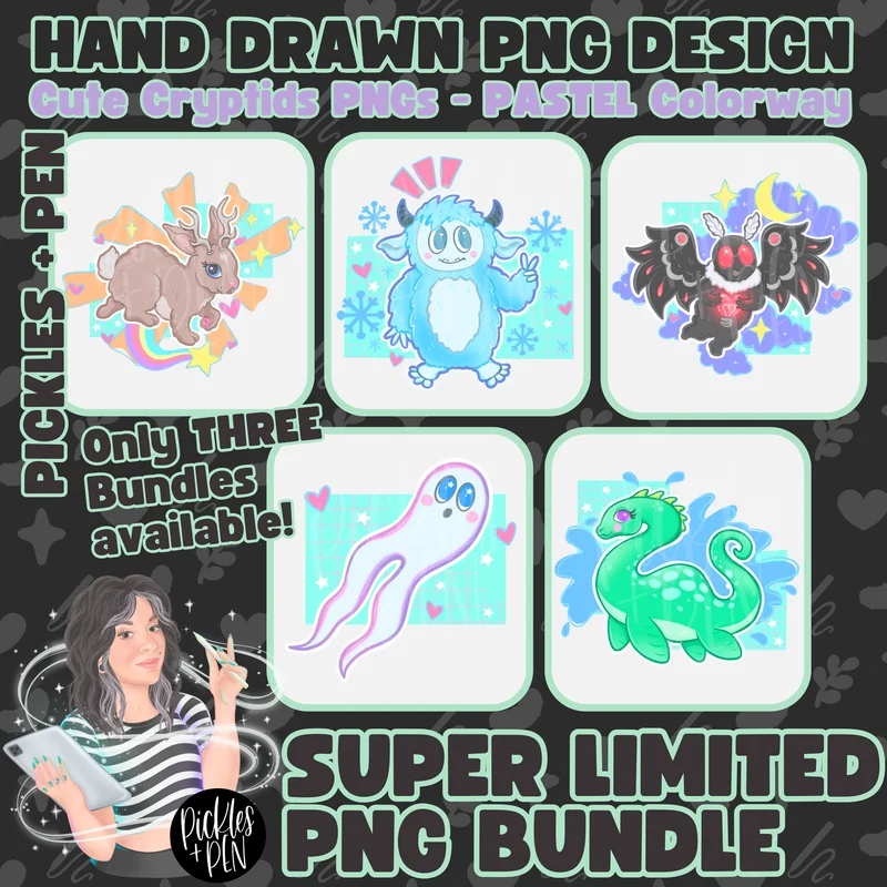 PASTEL Cute Cryptids PNGs [LIMITED]