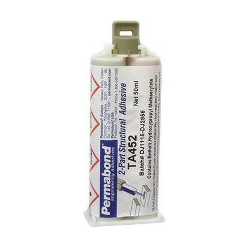 Permabond Acrylic TA452 50ml Low-Odour 2-part, 1:1 Toughened Acrylic Adhesive Cartridge and Accessories