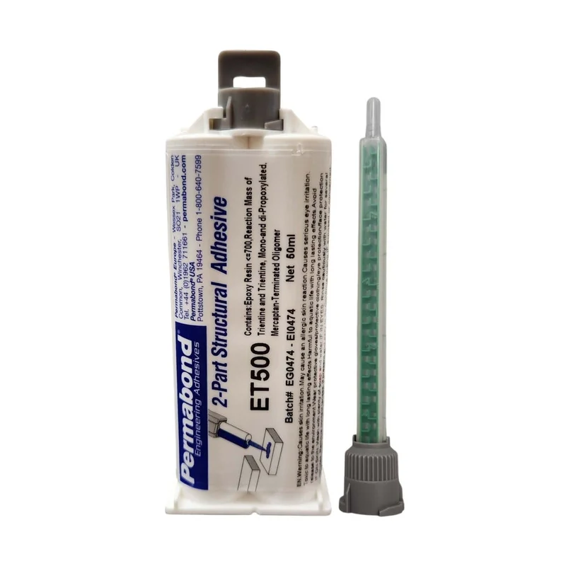 PERMABOND ET500 Mixing Ratio 1:1 Fast set 3 - 4 min Cure Two Component Epoxy Clear Cartridges & Accessories